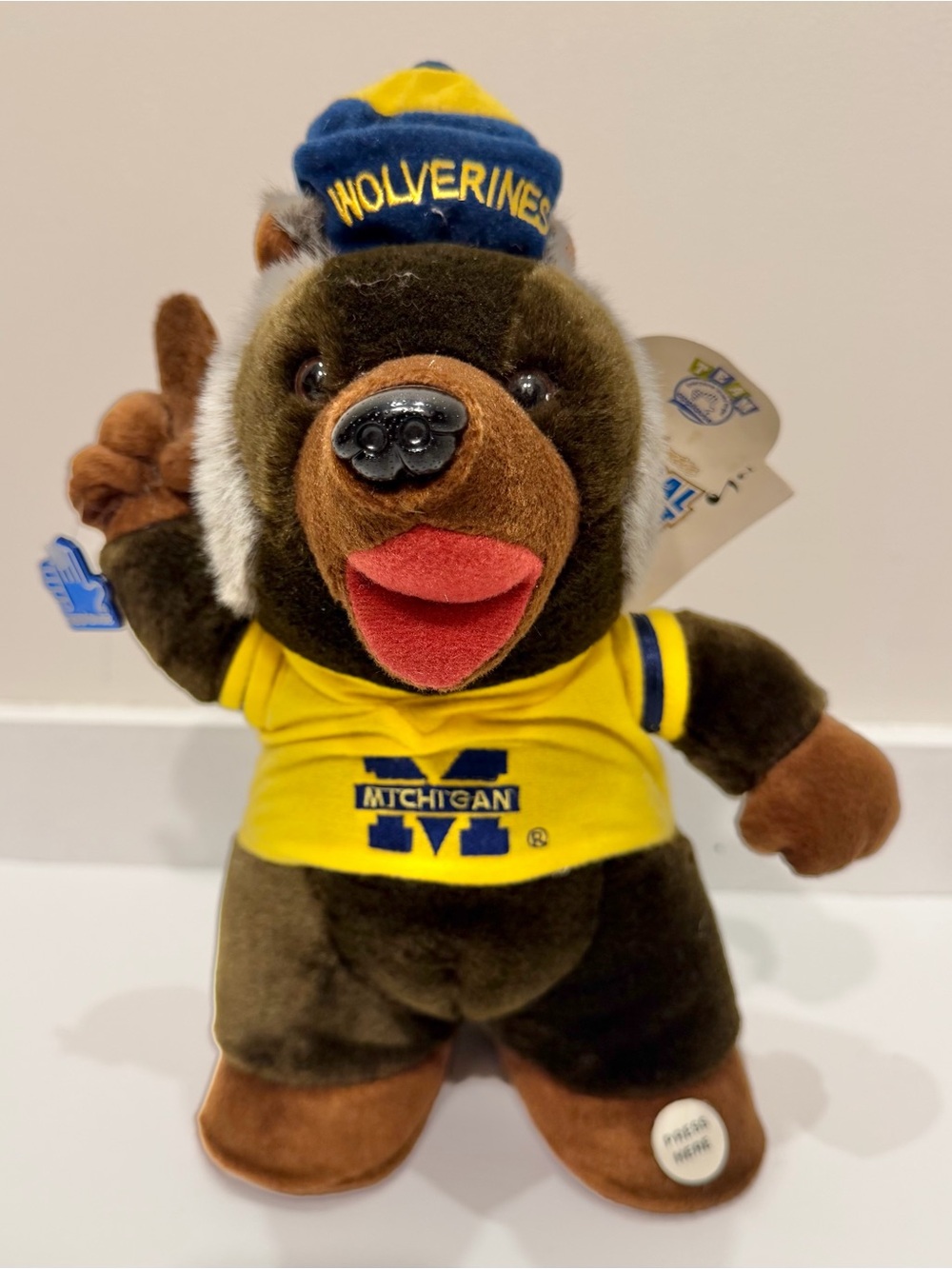 Vintage NWT Michigan Wolverines Authentic Musical Mascot Fight Song Deadstock